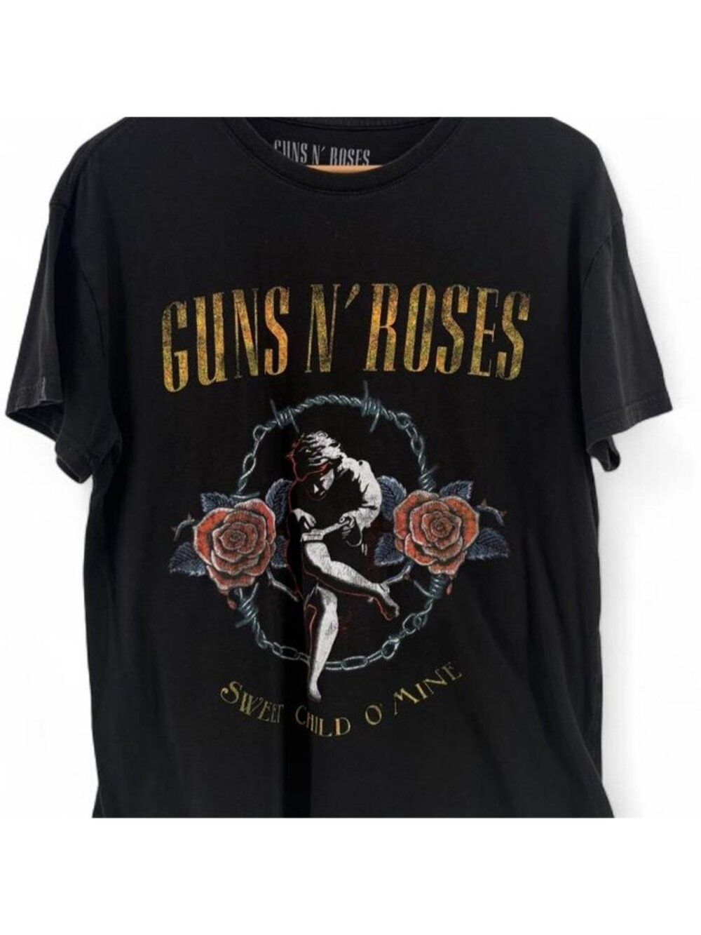Guns N' Roses Sweet Child O’ Mine vintage style black lightweight cotton t-shirt